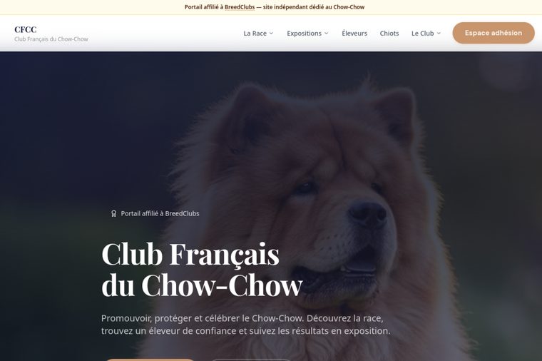 Site d’élevage de Chow-Chow : Club Français du Chow-Chow, par OWAG